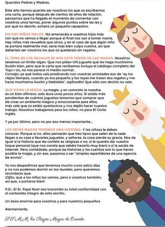 Lee más sobre el artículo Carta de los Reyes a los padres