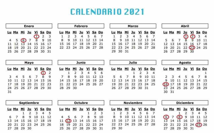 Lee más sobre el artículo Calendario laboral 2021